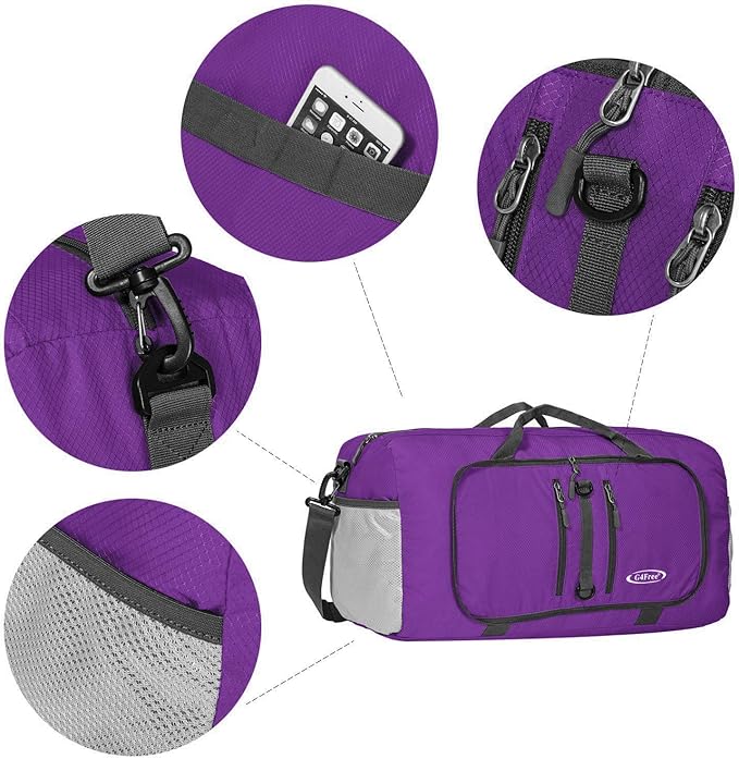 G4Free 40L/65L Foldable Duffel Bag, Water-Repellent Travel Backpack, Lightweight Carry Bag for Overnight Weekender Sports Men Women