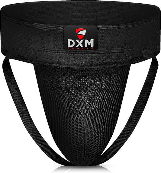 DXM SPORTS Boxing Groin Protector Men – Adjustable Groin Guard for Kickboxing, Taekwondo Sparring Gear, Muay Thai, Martial Arts Training