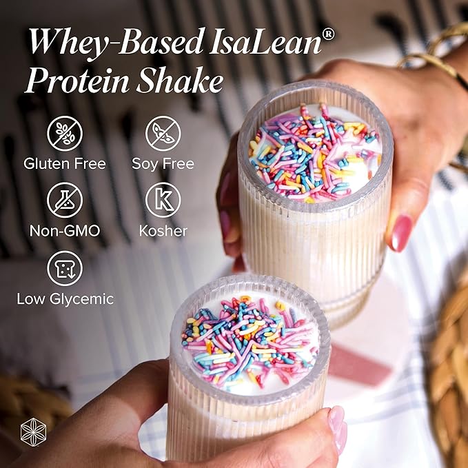 IsaLean Protein Shake - Complete Superfood Meal Replacement for Maintaining Healthy Weight and Lean Muscle Growth with 24 Vitamins and Minerals - 29.1 oz - 14 Meal Canister (Birthday Cake) - Canister