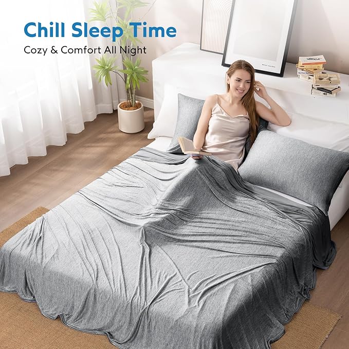 HOMFINE Cooling Blankets for Hot Sleepers - Summer Blanket Thin Lightweight Breathable Soft Double Side Enhanced Cooling for Bed Couch Sofa, Keep Cool for Night Sweats (Black, 60 x 80 inches)