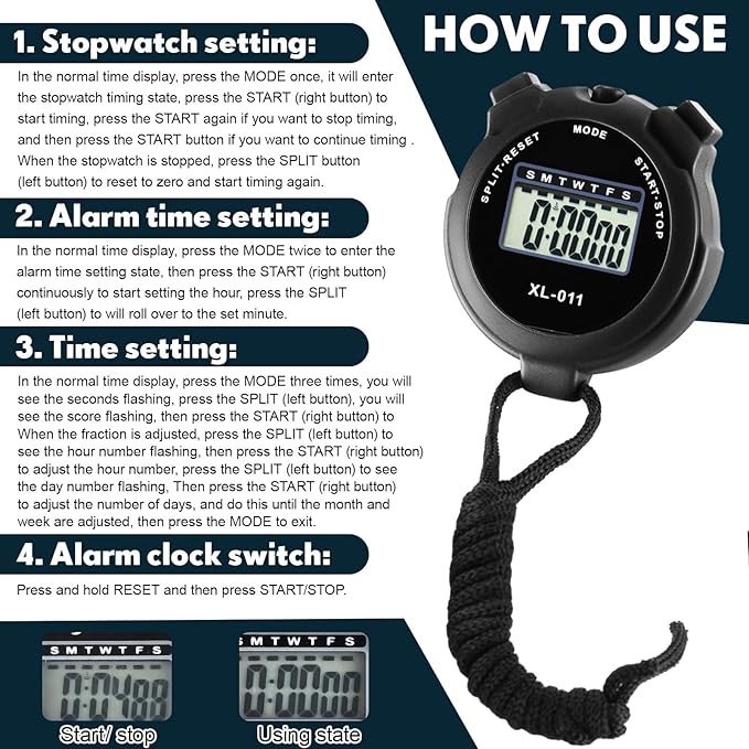 Kanayu 28 Pcs Multi Function Digital Stopwatch Timer Bulk Sports Stopwatch with Lanyard Date Time Alarm Timer for Coach Swimming Running Sports Train