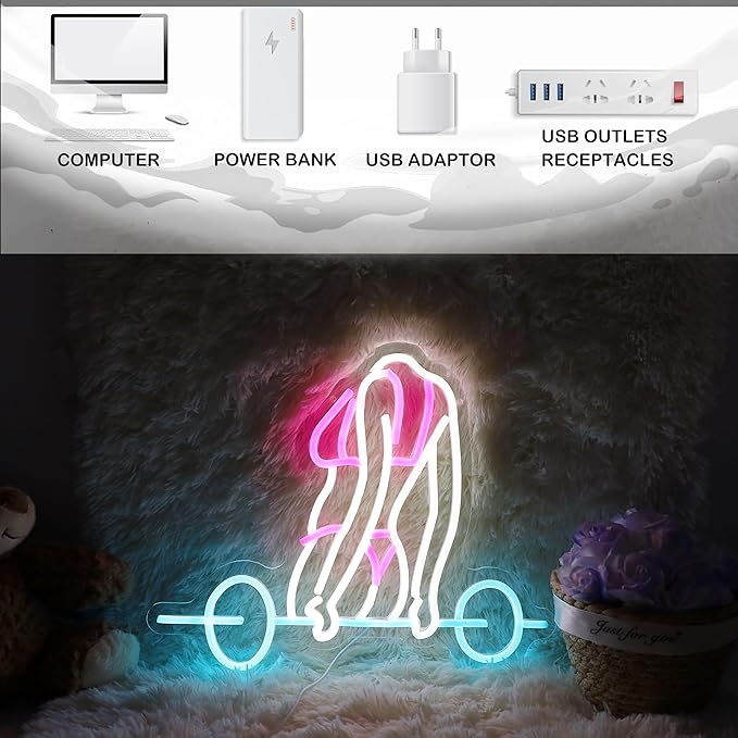 Gym Neon Sign For Home Gym Decor Gym Lighting for Man Cave Decor Gifts 15.7"×12.9"