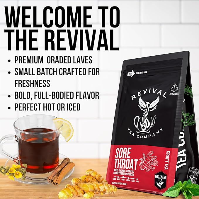 Sore Throat Tea - Wellness Tea Made with Elm Bark, Licorice Root and Marshmallow Root with Herbal and Medicinal Properties - Low Caffeine - Loose Leaf 4 Ounces