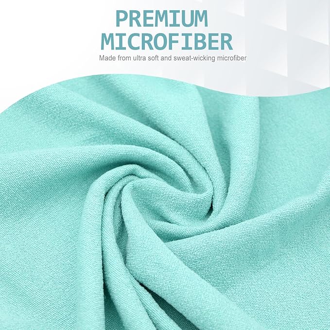 Eunzel Yoga Towel,Hot Yoga Mat Towel with Grip Dots Sweat Absorbent Non-Slip for Hot Yoga, Pilates and Workout 24" x72", Teal