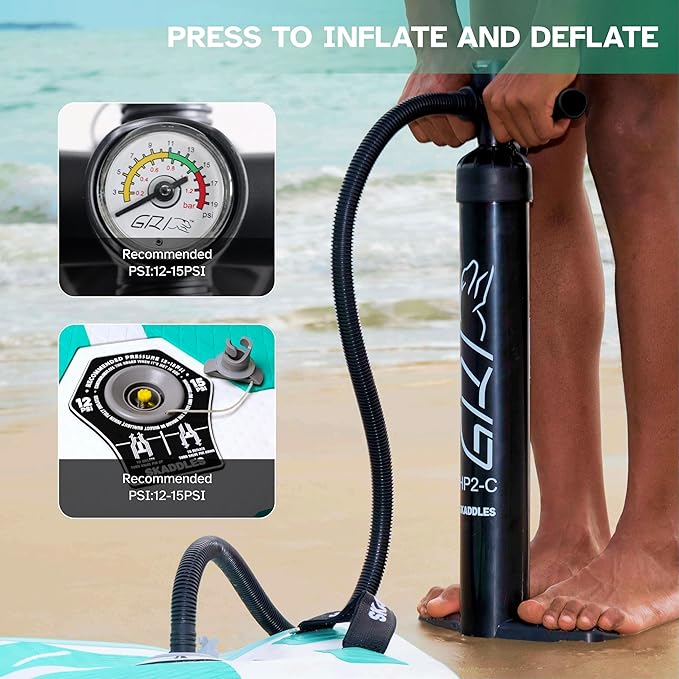 10’6’’ Portable Inflatable Stand Up Paddle Board (SUP) for Adults and Youth with Non-Slip Deck – Complete Accessories Kit, Perfect for Fishing, Yoga, Fitness & Family Fun