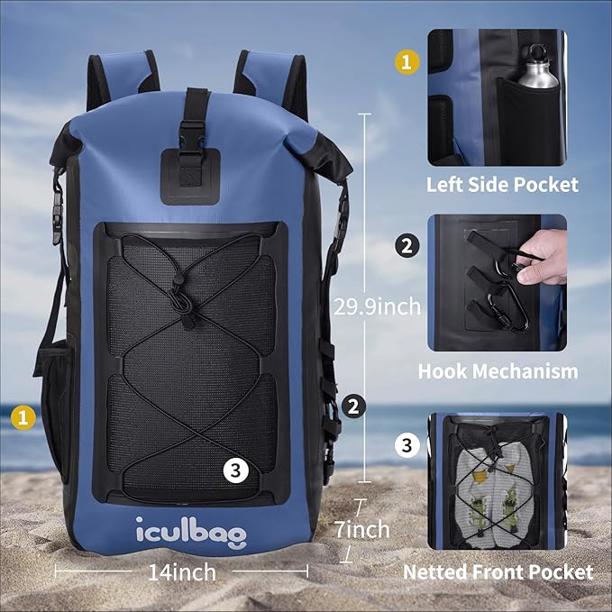 Dry Bags Waterproof Backpack for Women Men Travel Dry Bag Backpack Warterproof Bag for Kayaking Beach Boating 30L/40L