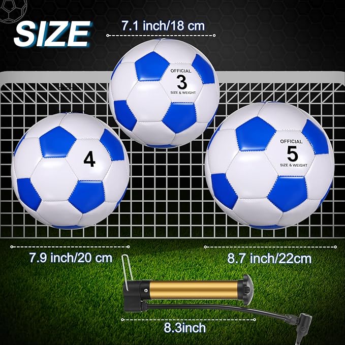 Libima 12 Pcs Soccer Balls with Pump Official Size 3/4/5 Soccer Ball Bulk for Child Adult School Sport Training Practice Christmas Operation