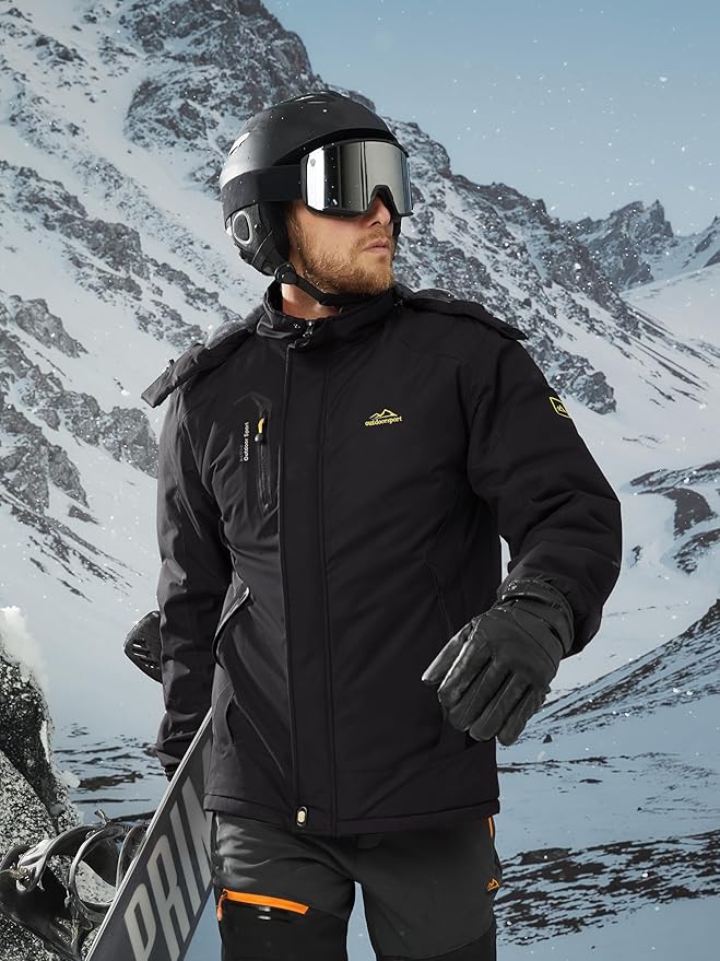 TACVASEN Winter Jacket Men's Water-Resistant Fleece Jacket Snow Ski Jacket Military Tactical Jacket Coat Parka Hood Raincoat