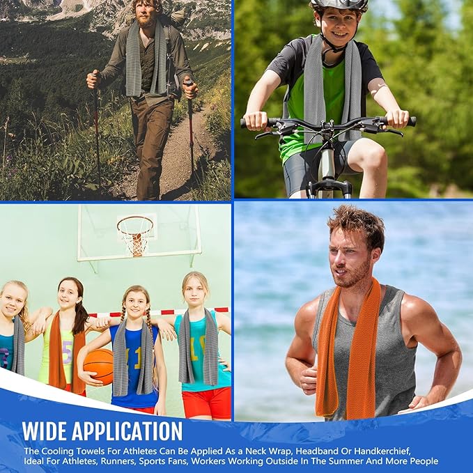 Hosuly 30 Pack Cooling Towels, 40"x12" Ice Breathable Soft Chilly Sweat Rag Microfiber Workout Rags for Gym Cooling Towels for Neck and Face for Yoga Golf Sport Running