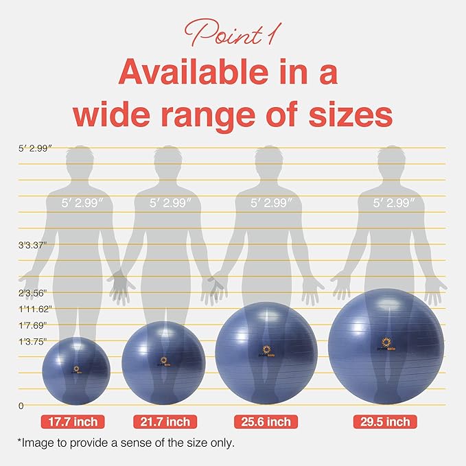 Exercise Ball for Balance Stability Fitness Workout Yoga Pilates at Home Office & Gym Birthing Ball for Pregnancy, Office Ball Chair
