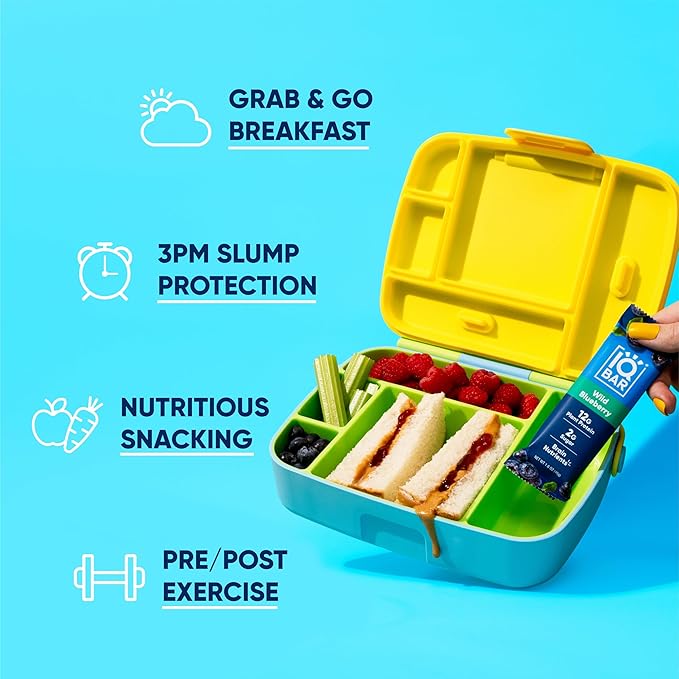 IQBAR Brain and Body Plant Protein Bars - Chocolate & Fruit Variety - 24-Count Low Carb - Gluten Free, High Fiber, Vegan Snacks - Low Sugar Meal Replacement