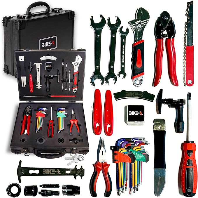 Elite 37pc Bike Tool Kit – Bicycle Repair Set for Mountain, Road, BMX & Ebikes, w/Chain Breaker, Tire Repair, Maintenance Kit & Lock Case