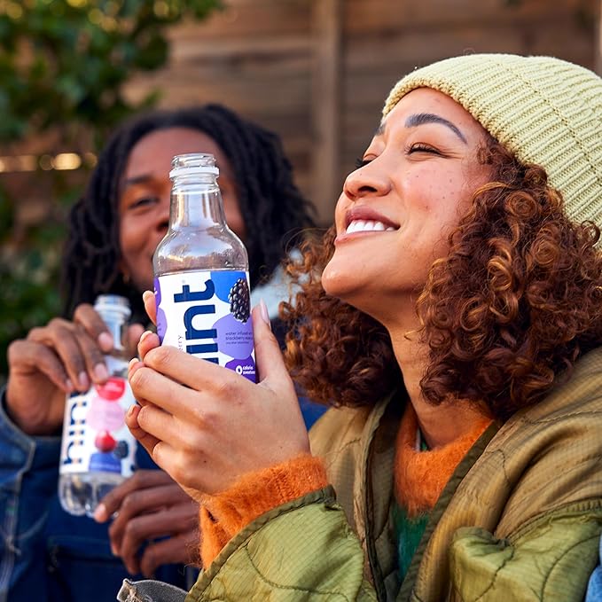 Hint Bottled Water, Blackberry and Cherry- Purified Flavored Water with Zero Calories, Sugar Free, Natural Flavors - 16 Fl Oz (Pack of 24)