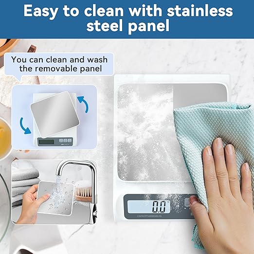 13lb/0.1g Precision Digital Food Scale - Meal Prep Kitchen Baking & Espresso Coffee - Gram Scale with Stainless Steel Platform & LCD Display