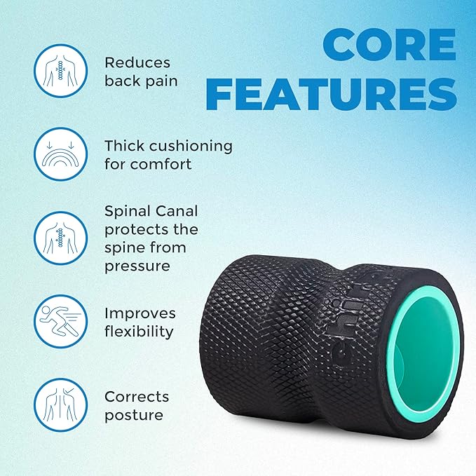 Chirp Wheel Foam Roller - Targeted Back & Neck Pain Relief, Muscle Massage, Trigger Point Therapy, High-Density Foam Tool for Physical Therapy, Stretching & Exercise, 500lbs Capacity, 4 Inch Mint