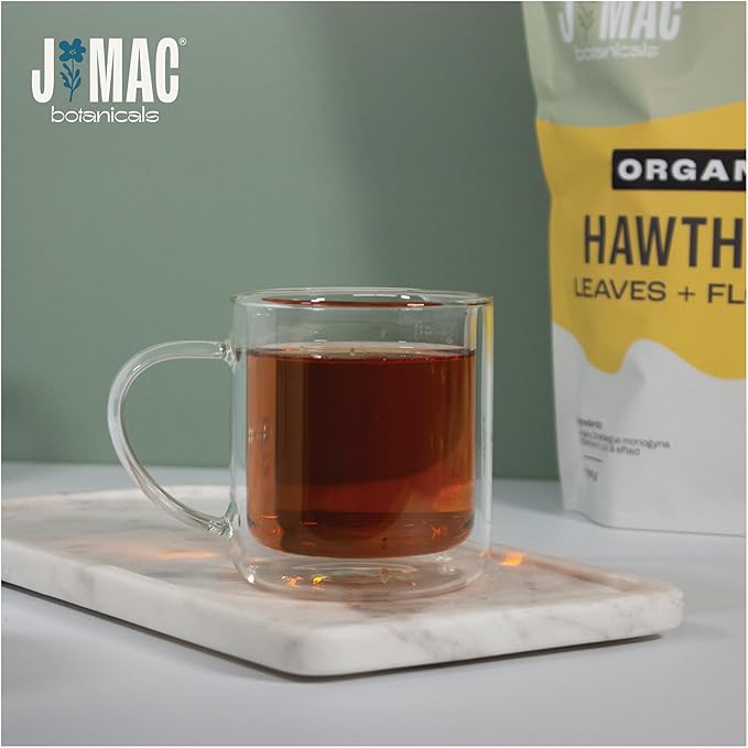 J MAC BOTANICALS Organic Hawthorn Leaf and Flower (16 oz) Dried Hawthorne leaves