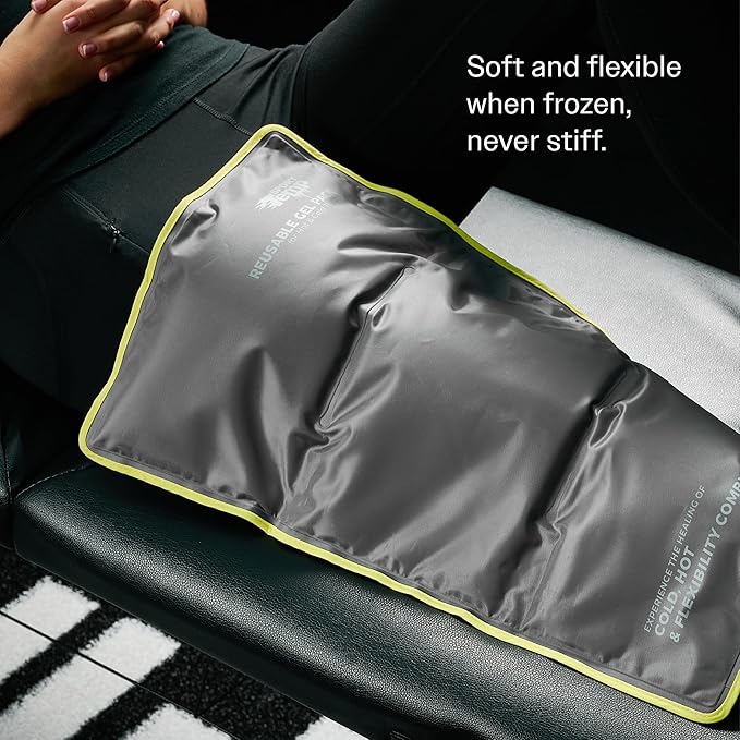 Hot & Cold Reusable Gel Packs (XL, 1 Pack) Flexible Soft Compress - Ice & Heat Therapy for Injuries, Back, Shoulder, Hip, Knee, Joint Pain, Swelling, Bruises, Post Surgery - Sport Temp