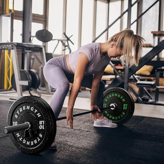 GIKPAL 2-Inch Bumper Plates High Bounce - Rubber Olympic Weight Plates Set for Home Gym, Barbell Plates for Weight Lifting Strength Training,