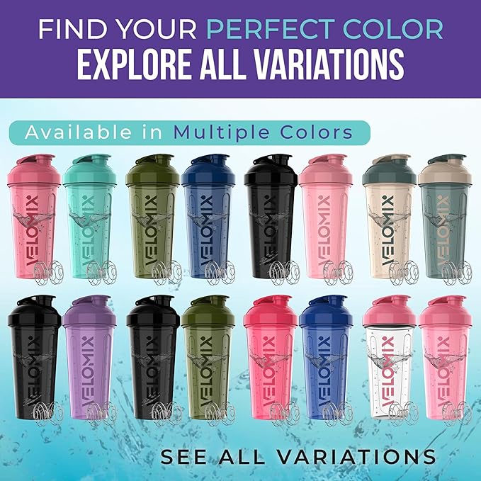 '-2 Pack- 28 oz Protein Shaker Bottles for Protein Mixes - 2x Wire Whisk | Leak Proof Shaker Cups for Protein Shakes | Protein Shaker Bottle Pack (Black/Transparent)