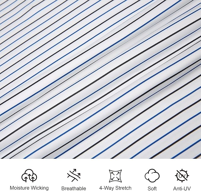 Esabel.C Jacquard Golf Shirts for Men Moisture Wicking Short Sleeve Performance Dry Fit Active Mens Polo Shirts