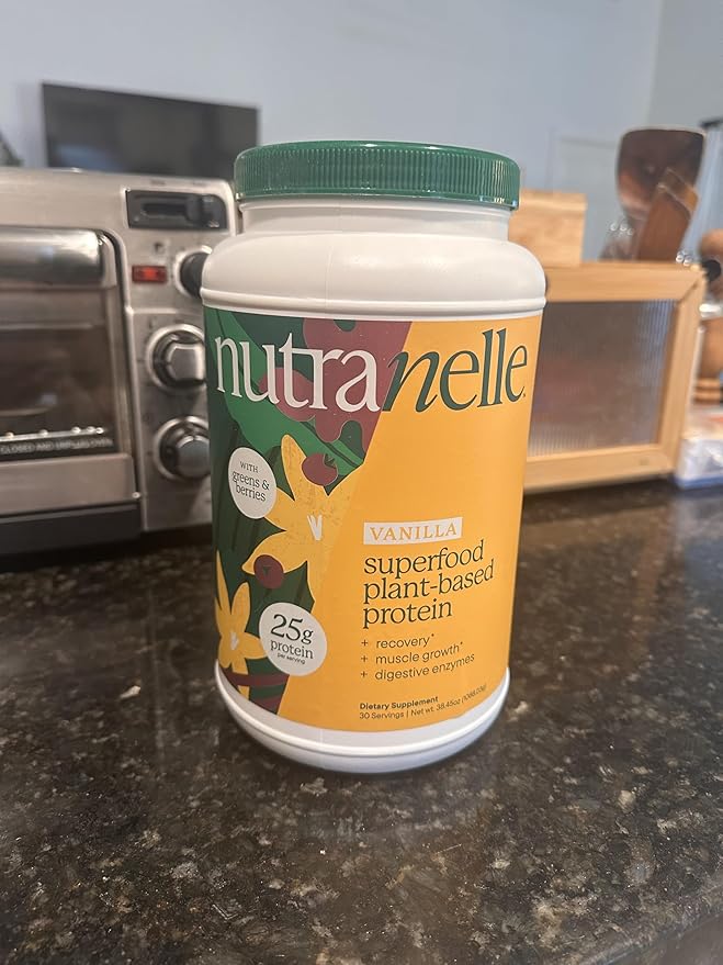 Nutranelle - Plant Based Protein Powder - 25 g Vegan Protein Powder with 30 Servings - Blended Rice & Pea with Superfoods & Amino Acids - Zero Sugar - Vanilla