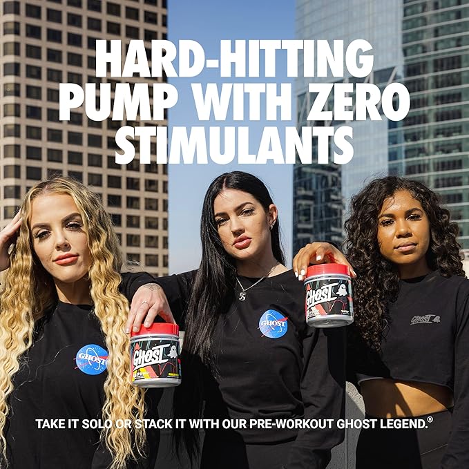 GHOST Pump Nitric Oxide Powder, Warheads Sour Watermelon - 40 Servings - Sugar & Stim-Free Pre-Workout Supplements- L-Citrulline, Arginine Nitrate & L-Glutathione - Soy & Gluten-Free, Vegan
