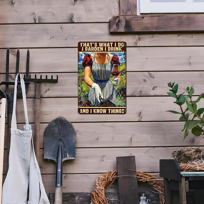 Gardening Decor That's What I Do I Garden Vintage Metal Sign for Home Yard Garden Backyard Garage Man Cave Shed Office Craft Room 12 * 8inch