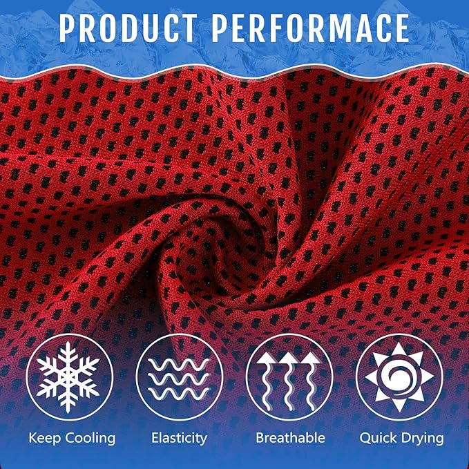Hosuly 30 Pack Cooling Towels, 40"x12" Ice Breathable Soft Chilly Sweat Rag Microfiber Workout Rags for Gym Cooling Towels for Neck and Face for Yoga Golf Sport Running