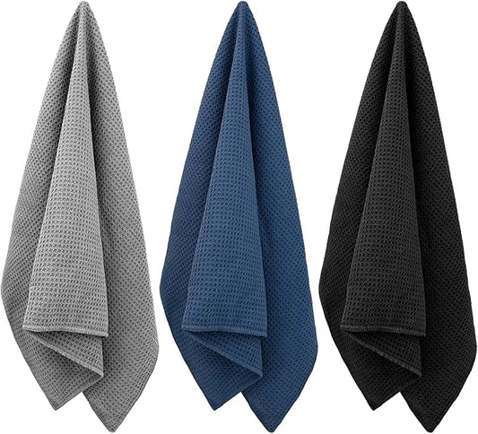 Microfiber Gym Towels for Working Out, Quickly Dry Yoga Hand Towels for Men & Women Tennis, 16 Inch x 27 Inch, 3 Pack, Multicolor