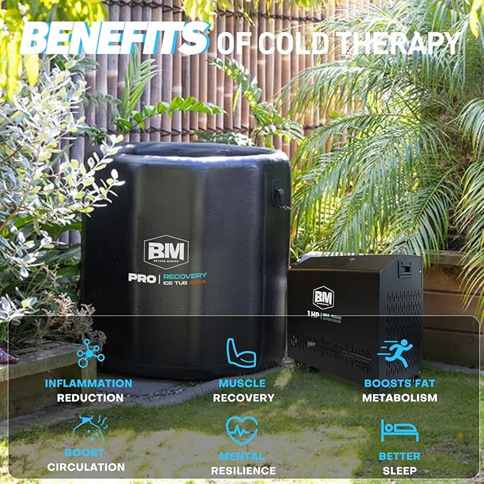 Inflatable Cold Plunge Tub with Chiller, 1 HP Water Chiller for Ice Bath Tub, Hot & Cold Mode Machine with Ozone, Smart WiFi, Dual Filters, Fast Cooling, 130 Gallon, 39" L x 39" W x 35.4" H