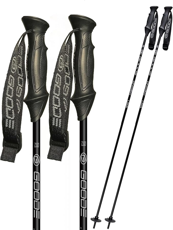 GOODE G-Max Summit Ski Poles – Lightweight & Durable Carbon Composite Downhill Ski Poles for Men & Women – Ergonomic Grip & Shock Absorbing Design – Pair
