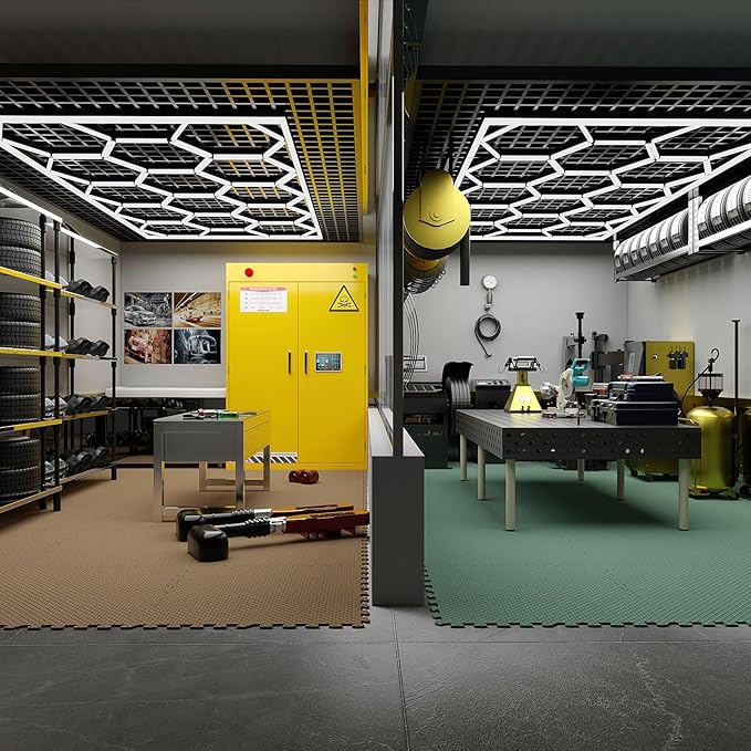 Home Gym Mat, Puzzle Exercise Mat, EVA Interlocking Foam Floor Tiles for Home Workout Equipment and Kids' Play Areas - Blue, 24 in x 24 in x ½ in - (Green, 32 Pack(128 SQ FT))