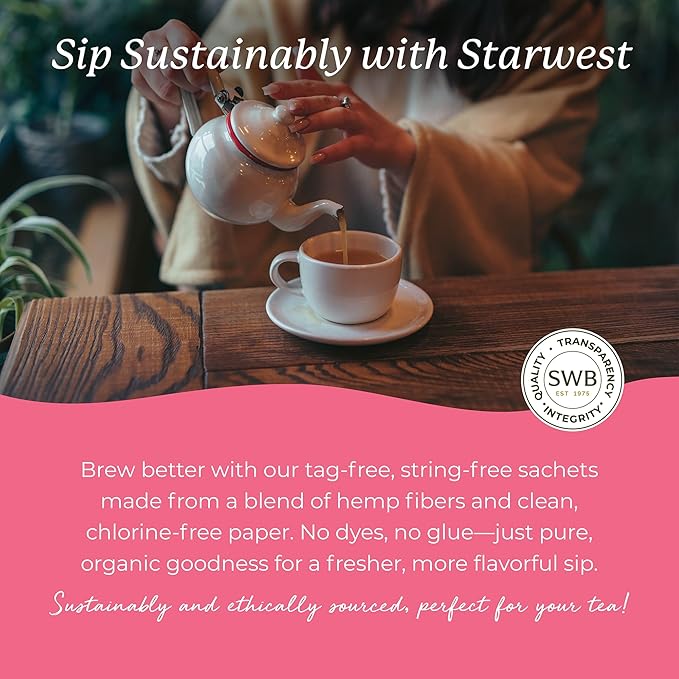 Starwest Botanicals Organic Peppermint Leaf Tea - Caffeine Free Herbal Tea, Supports Digestion, USDA Organic Peppermint Leaf, String Free Sachets, Non GMO - 20 Tea Bags