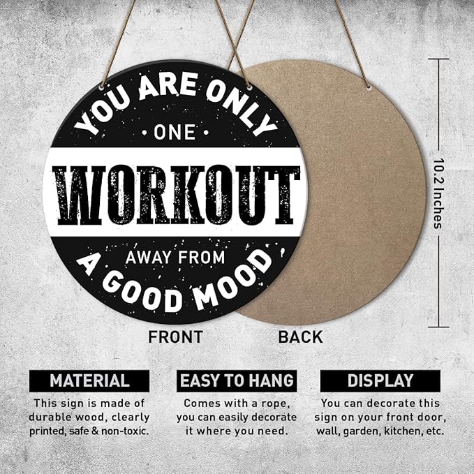 Gym Sign Decor, Home Gym Sign, Workout Room Fitness Room Decor Gym Sign Decoration, Gym Gift for Trainer Exercise Lover, Your Are Only One Workout