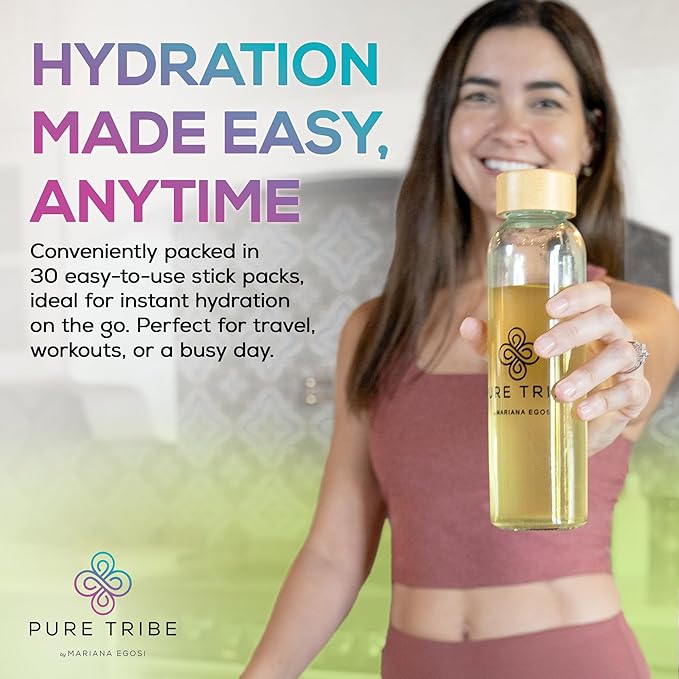 Electrolytes Powder Packets - Sugar Free Hydration Powder Drink Mix Loaded with 6 B Vitamins & Minerals - Energy Drink for Muscle and Mood Support - Coconut Lime Flavor Adrenal Cocktail - 30 Servings