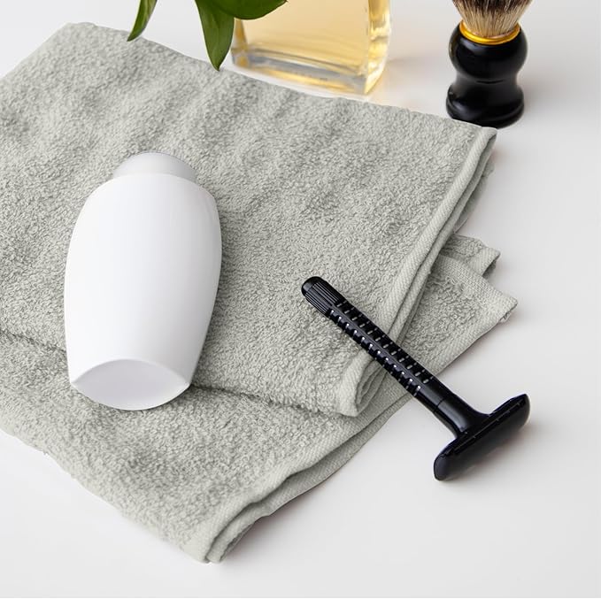 Avalon Salon Towel - Silver Hand Towels Bulk Pack of 24-100% Cotton Absorbent Spa, Facial & Gym Towels for Working Out - 16x27 Inches (Not Bleach Proof)