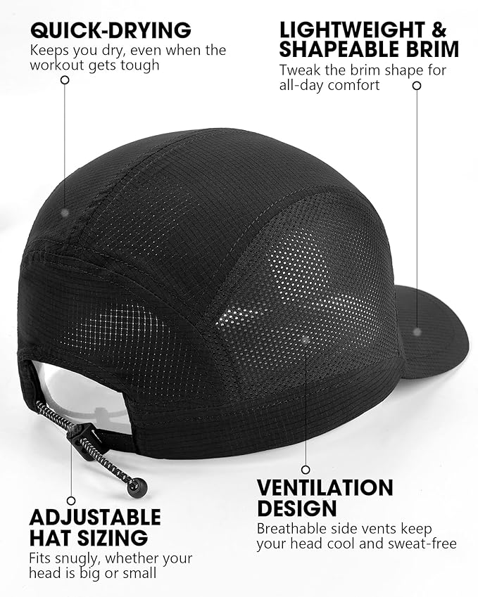 GXCROR Performance Baseball Cap for Men & Women - UPF 50+ Running Hat, Lightweight Quick-Dry Sports Hat for Golf, Hiking, Gym