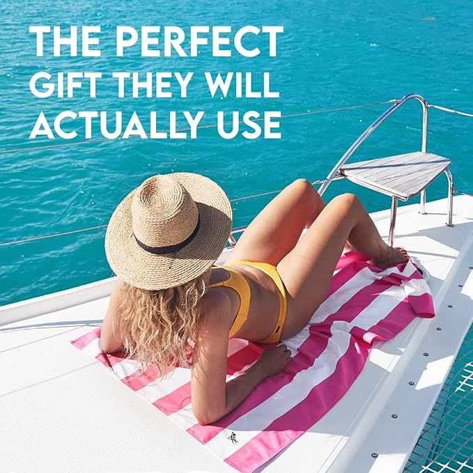 Dock & Bay Beach Towel - Quick Dry, Sand Free - Compact, Lightweight - 100% Recycled - Includes Bag - Cabana - Phi Phi Pink - Extra Large (200x90cm, 78x35)