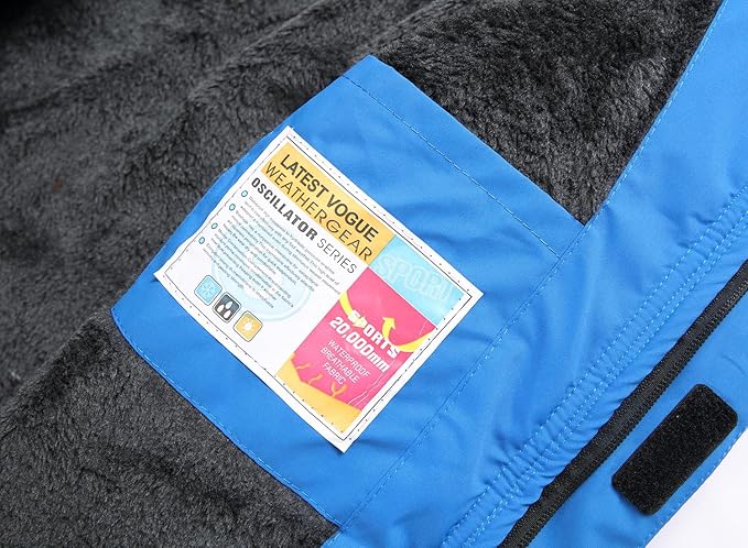 Keevoom Boys Winter Coat Ski Jacket Windproof Kids Snowboard Warm Fleece Snow Coat Waterproof Outdoor Hooded Ski Coats