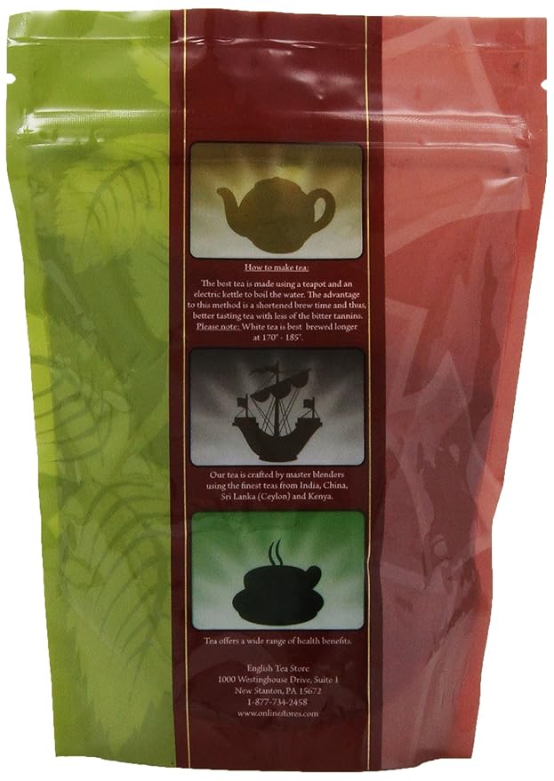 English Tea Store Organic Assam Fine Cut Loose Leaf Tea Pouches - 4oz | Brisk Full Bodied Black Tea | USDA Organic Fair Trade Certified | Malty Flavor Tea for Milk or Straight Brewing