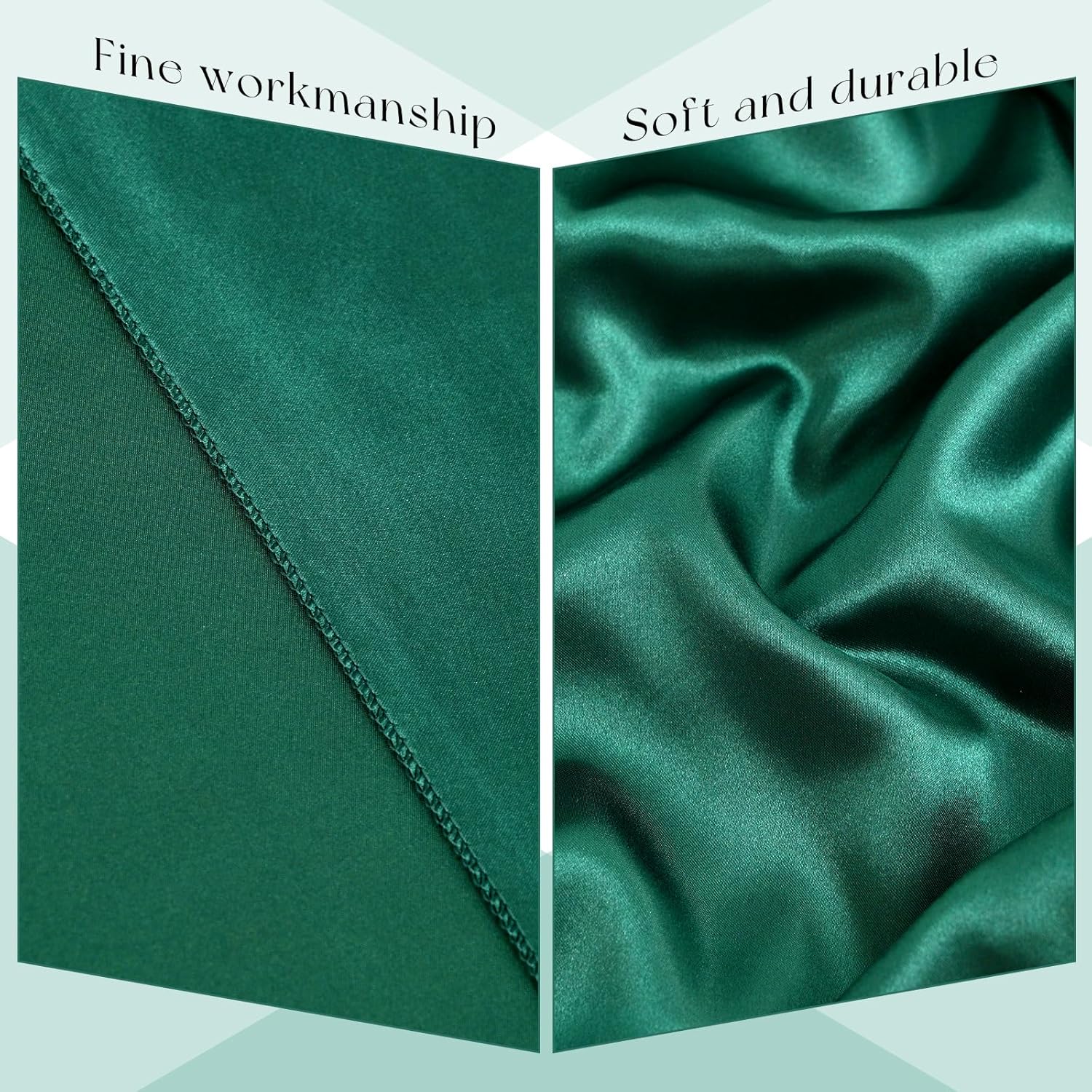 10 Packs Satin Tablecloth 120 Inch Dark Green Round Table Cloth Silk Tablecloth Smooth Fabric Overlay Satin Table Cover Decoration for Wedding Party Banquet Events