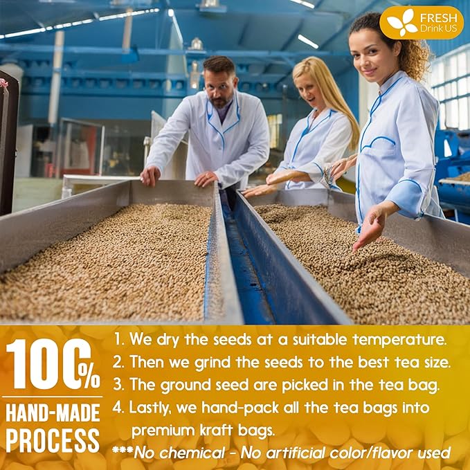 FreshDrinkUS, Premium 55 Fenugreek Tea Bags, 100% Natural & Pure from Fenugreek. Fenugreek Herbal Tea. Made with Natural Material Tea Bags. No Sugar, No Caffeine, No Gluten, Vegan.