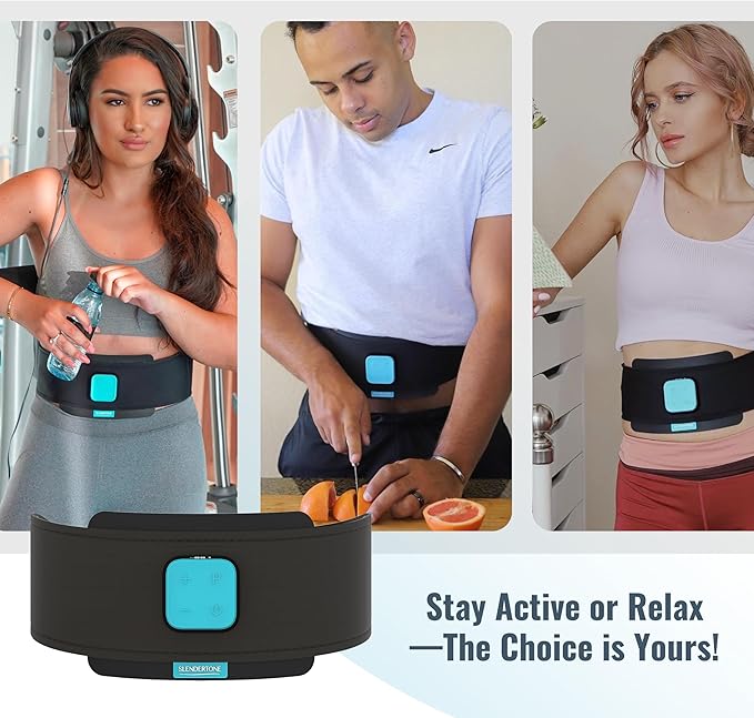 Slendertone Evolve Abs Trainer, EMS Training Device, Abdominal Muscle Trainer, Abdominal Trainer with 12 Programs and 100 Intensities, Portable Muscle Stimulator, for Abdomen Fitness Training
