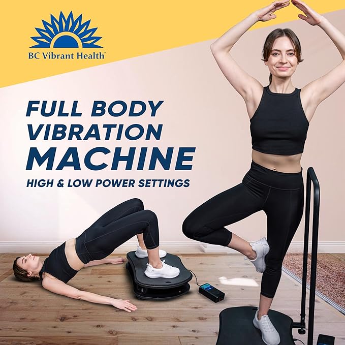 Vibration Plate Exercise Machine Ultimate Vibe with Workout Poster - Whole Body Vibrating Plate Exercise Machine with Resistant Bands – Remote Control Included