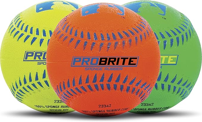 Franklin Sports - Pro Brite - Neon Rubber Teeball - MLB - Youth Tball - Baseball + Softball - Indoor & Outdoor Use