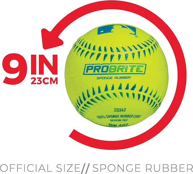 Franklin Sports - Pro Brite - Neon Rubber Teeball - MLB - Youth Tball - Baseball + Softball - Indoor & Outdoor Use