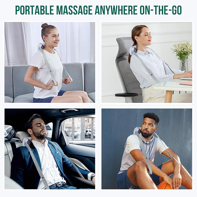 Snailax Upgrade Neck Back Massager with Heat, 3D Shiatsu Shoulder Massager,Lightweight Portable Pillow Massagers for Neck,Back,Leg, Ideal Gifts for Her,Him