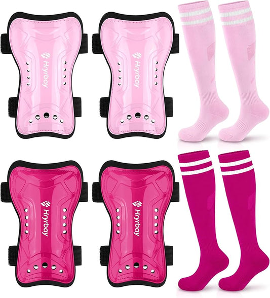 Kids Soccer Shin Guards and Socks Toddler Soccer Shin Pads Protective Defender Gear for 3-15 Years Old Youth Boys Girls