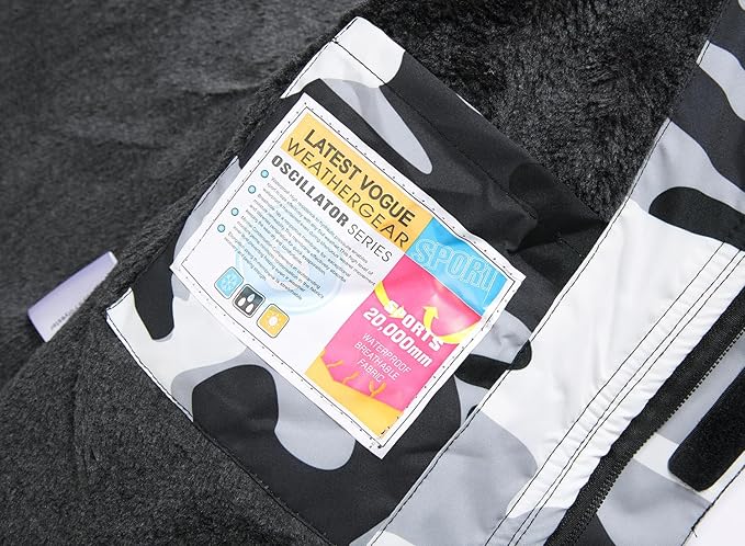 Keevoom Boys Winter Coat Ski Jacket Windproof Kids Snowboard Warm Fleece Snow Coat Waterproof Outdoor Hooded Ski Coats