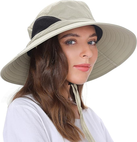 EINSKEY Wide Brim Sun Hat, UPF 50+ UV Protection Waterproof Packable Bucket Hat for Men & Women, Fishing Hiking Beach Garden